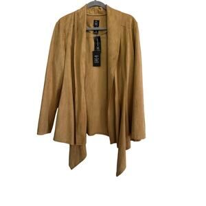 NWT INC International Concepts Women's Tan Faux Suede Draped Jacket Size XL
